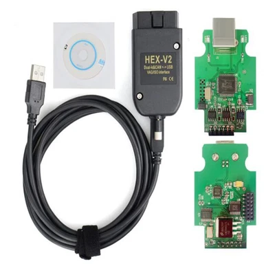 $34.99 • Buy For VAG COM 23.3 OBD2 Scanner HEX V2 USB 22.9 With ATMEGA162+16V8+FT232RQ Chip