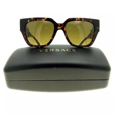 Versace Medusa Sunglasses VE4409 108/73 Havana Square Braided Temples Women's • $143.96