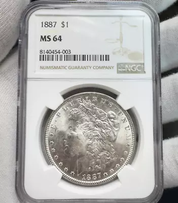 1887-P Morgan Silver Dollar NGC MS64 • $16.54