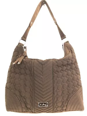 Vera Bradley Espresso Brown Microfiber LG Hobo Purse Shoulder Bag Handbag GUC • $13.99