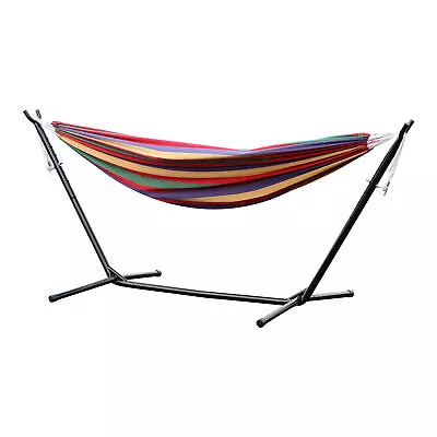 2-Person Double Hammock Bed Free Standing In Red With Space Saving Metal Stand • $79.99