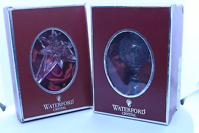 $137.42 • Buy Waterford Cut Crystal Christmas Ornament 2007 & 2008 With Stands IMPECCABLE COND