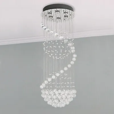 £129.99 • Buy A1A9 Modern Spiral Sphere Crystal Chandelier Flush Mount Lights Ceiling Lights