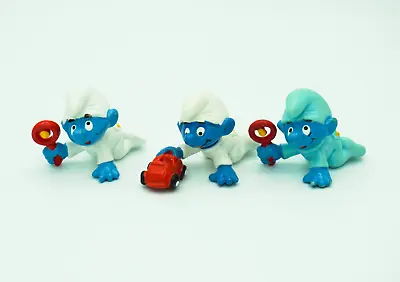 Peyo Schleich 3 Baby Smurfs Vintage PVC Toy Figures 20179 20215 20203 • $26.17