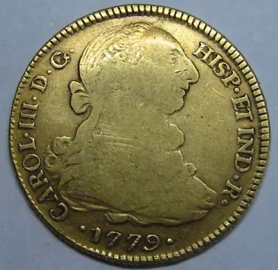 1779 Popayan 4 Escudos Charles Iii Gold Colombia Doubloon Spanish Colonial Era • $1299