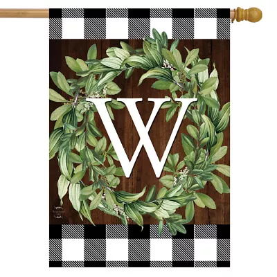 Wreath Monogram W Double-Sided House Flag Everyday 28  X 40  Briarwood Lane • $18.99
