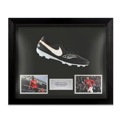 Framed Chris Smalling Signed Black Nike Tiempo Football Boot - Manchester United • $267.31