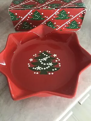 Vintage Waechtersbach (Germany) Christmas Tree Star Shaped Red Bowl/Dish-10inch • $19.99