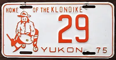 YUKON TERRITORY 1975 License Plate Low Number 2-Digit #29 • $149.95