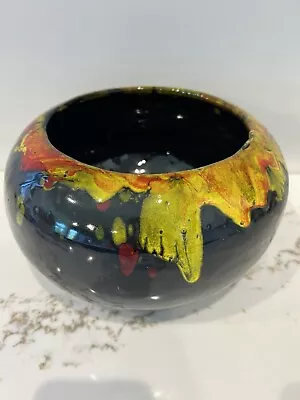 Frank Moreno Drip Glaze Pottery Bowl Vase Fall Colors • $32