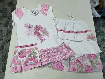  Nwt Naartjie Kids  2 Pc Beautiful Cotton Shirt & Skirt Party Outfit Girls Sz 7 • $22.50