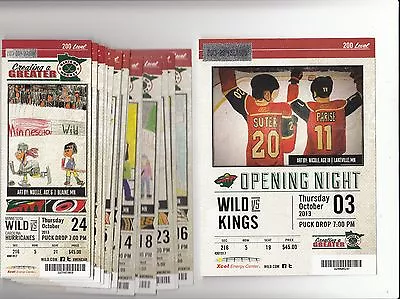 2013-14 Minnesota Wild Season Ticket Set Stubs Parise Suter Kuemper 44 Games • $17.97