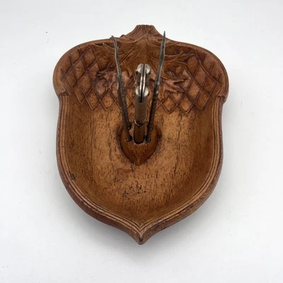 $20 • Buy Syroco Vintage Brown Acorn Shaped Nut Cracker Bowl Faux Wood Set