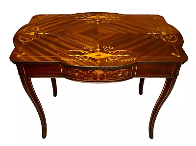 Antique Stamped RJ Horner Inlaid Mahogany Edwardian Style Table • $798