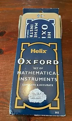 Oxford Helix Maths Instruments Set Ruler Protractor Compass With Storage Tin • £3.99