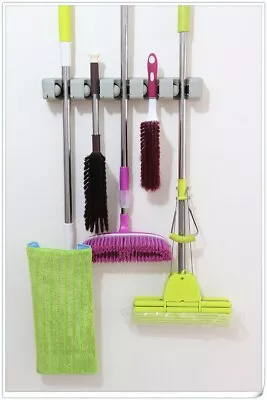Wall Mount Magic Mop Broom Holder Hanger Cleaning Tool Organizer 5 Position US • $10.68