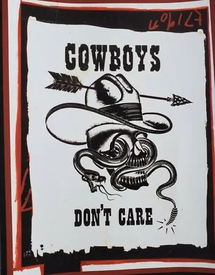 Mike Rollo Malone 80s Vintage Tattoo Flash Cowboys Don't Care Snake Giclee Print • $29