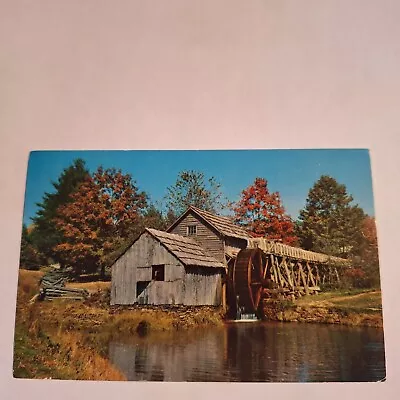 Postcard Mabry Mill Blue River Parkway Rustic Mill Blue Ridge Highlands Chrome • $4.89