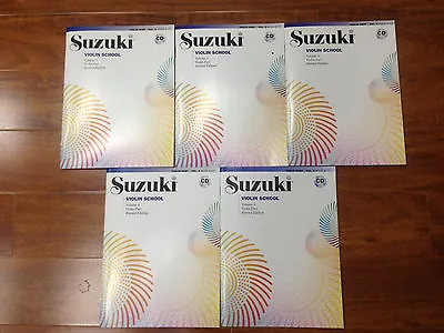 $141.91 • Buy NEW Suzuki Violin School 5 BOOKS AND CD SET VOLUMES 1, 2, 3, 4, 5