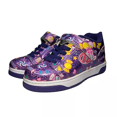 Heelys Sparkle Candy Sweet Sneakers Skate Shoes Hook And Loop Purple Girls 3 • £25.33