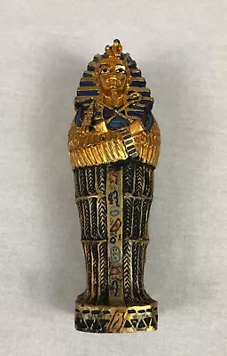 Egyptian Sarcophagus Tutankhamun Resin Statue With Mummy Figure Inside About 5  • $12.50