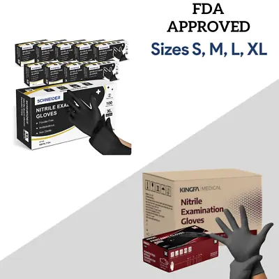 Black Industrial Disposable Nitrile Gloves 5 Mil Latex & Powder Free • $13.99