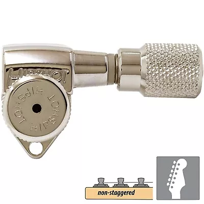 NEW Hipshot Grip-Locking Non-Staggered Open-Gear 6 In Line KNURLED Keys NICKEL • $109.95