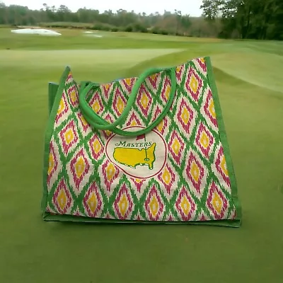 Masters Golf Jute Bag Augusta National 2023 Masters PGA Green Yellow Pink • $17.24
