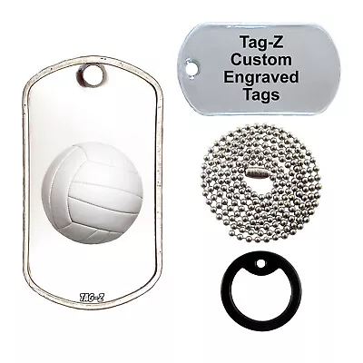 VOLLEYBALL - CUSTOMIZED - ENGRAVED NECKLACE - Tag-Z Military Dog Tags • $12