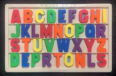 Vtg Fisher Price Alphabet Magnetic Letters & Tray Educational Toy #673 Hong Kong • $24.95