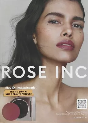 ROSE INC Cosmetics 1-Page PRINT AD 2022 POOJA MOR Beautiful Woman Face • $7