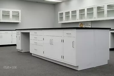 12'x4' Laboratory Cabinets Island W/ Desk Area / W/ Countertops / E1-112 • $9360