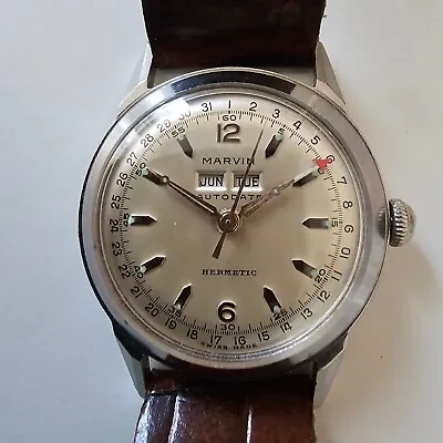 £499 • Buy Vintage Marvin Autodate Triple Date Hand-Winding Men's Watch