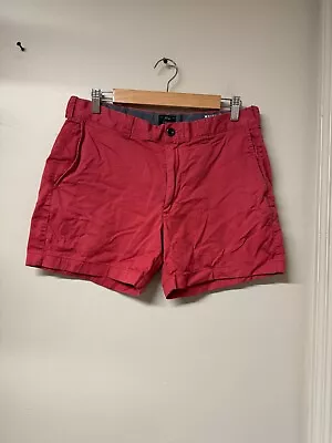 J.Crew Shorts Men 32 W 5  Stretch Short Old Red Chino Zip Fly • $28.62