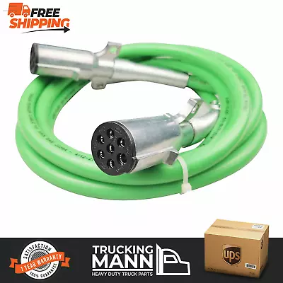 Truckingmann 12 Ft 7-Way ABS Trailer Tractor Green Cord Electric Power Cable • $54.69