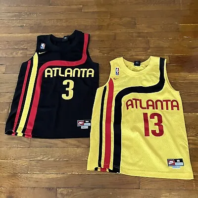 Atlanta Hawks Vintage Nike NBA Jersey (2) Pair Bundle Shareef Robinson Youth Med • $24.99