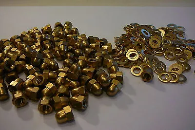 M5 Solid Brass Hexagon  Dome Nuts With Free M5 Brass Washers 10 / 20 Or 50 Packs • £5.10