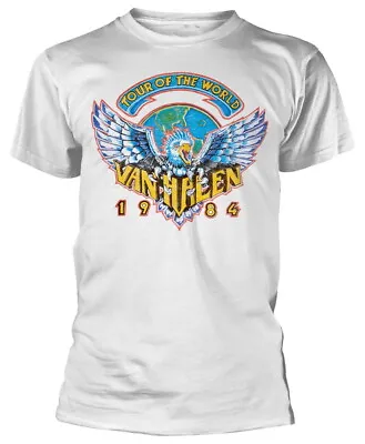 Van Halen Tour Of The World 84 White T-Shirt OFFICIAL • £17.79