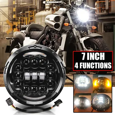 1Pcs 7 Inch Motorcycle LED Headlight Turn Signals DRL For Yamaha Vmax 1200 1700 • $47.99
