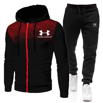 Under Armour Men's Full Zip Tracksuit Hoodie Jogger Sweatshirt Jacket Pants Set- • £39.59