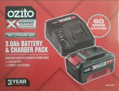 New Ozito Power X Change 18V 3.0Ah Amp Battery AND Fast Charger Combo Pack Kit • $149