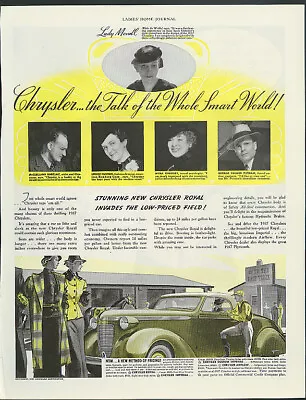 The Talk Of The Whole Smart World! Chrysler Royal Convertible Coupe Ad 1937 • $9.99