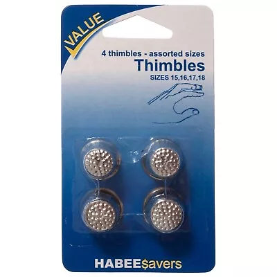 4 Metal Thimbles - Sizes 151617 And 18 • £1.25