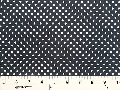 Matte' Jersey White Polka Dots On Black Fabric Print By The Yard D442.10 • $7.99