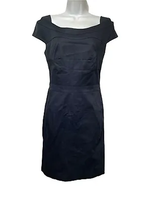 $59.99 • Buy Z Spoke Zac Posen Dark Blue Off The Shoulder Zipper Back Sheath Dress Size 2