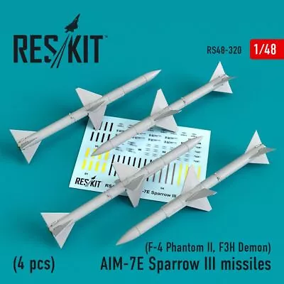 1/48 Reskit AIM-7E Sparrow III Missiles (4pcs) (F-4 Phantom II F3H Demon) (1/48) • $10.71