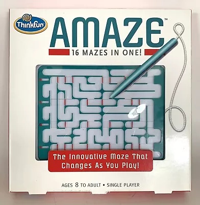 ThinkFun Inc Amaze 16 Mazes One Game Ignite Your Mind W/ Box & Manual 2011 *NEW • $18.95