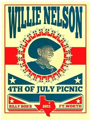 $16.94 • Buy Willie Nelson - POSTER - Country Legend July 4th Picnic Concert - WALL ART PRINT