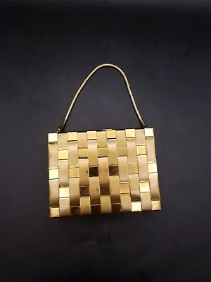 Rare 1950's Basketweave Mokana Minaudiere Compact/cigarette Purse Complete Case • $74.99