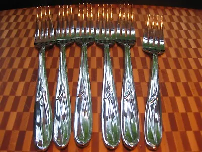 6 FORKS Mikasa COCOA BLOSSOM Stainless Flatware • $29.99